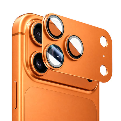 Protector de cámara trasera Blueo Integrated Metal para Apple iPhone 17 Pro Max, vidrio templado, naranja