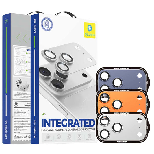 Protector de cámara trasera Blueo Integrated Metal para Apple iPhone 17 Pro, cristal templado, naranja