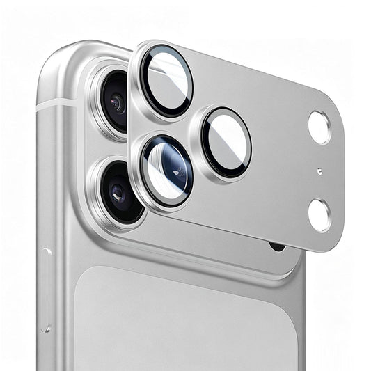Protector de cámara trasera Blueo Integrated Metal para Apple iPhone 18 Pro Max, vidrio templado, plateado
