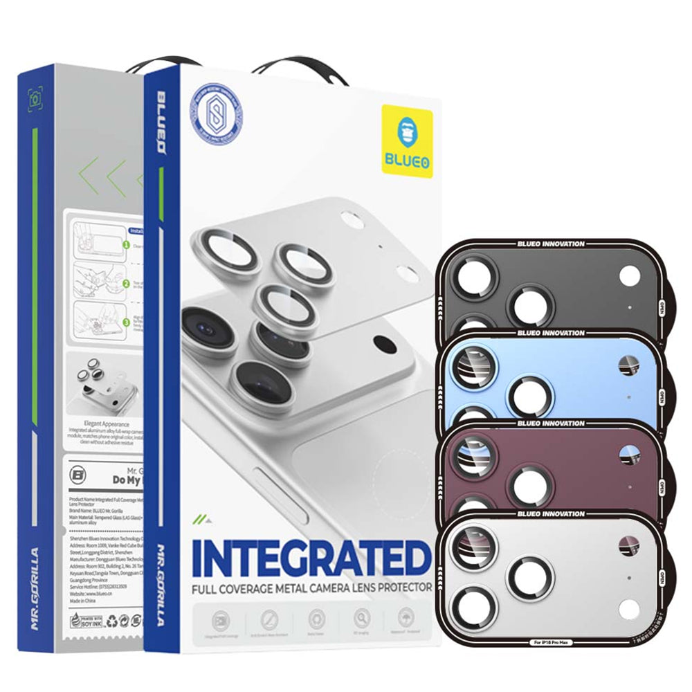 Protector de cámara trasera Blueo Integrated Metal para Apple iPhone 18 Pro Max, vidrio templado, negro
