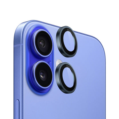 Protector de cámara trasera Blueo Metal Frame para Apple iPhone 16 Plus / 16, vidrio templado, azul