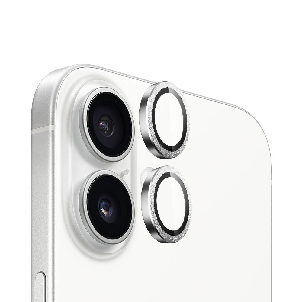 Protector de cámara trasera Blueo Metal Frame para Apple iPhone 16 Plus / 16, vidrio templado, plateado
