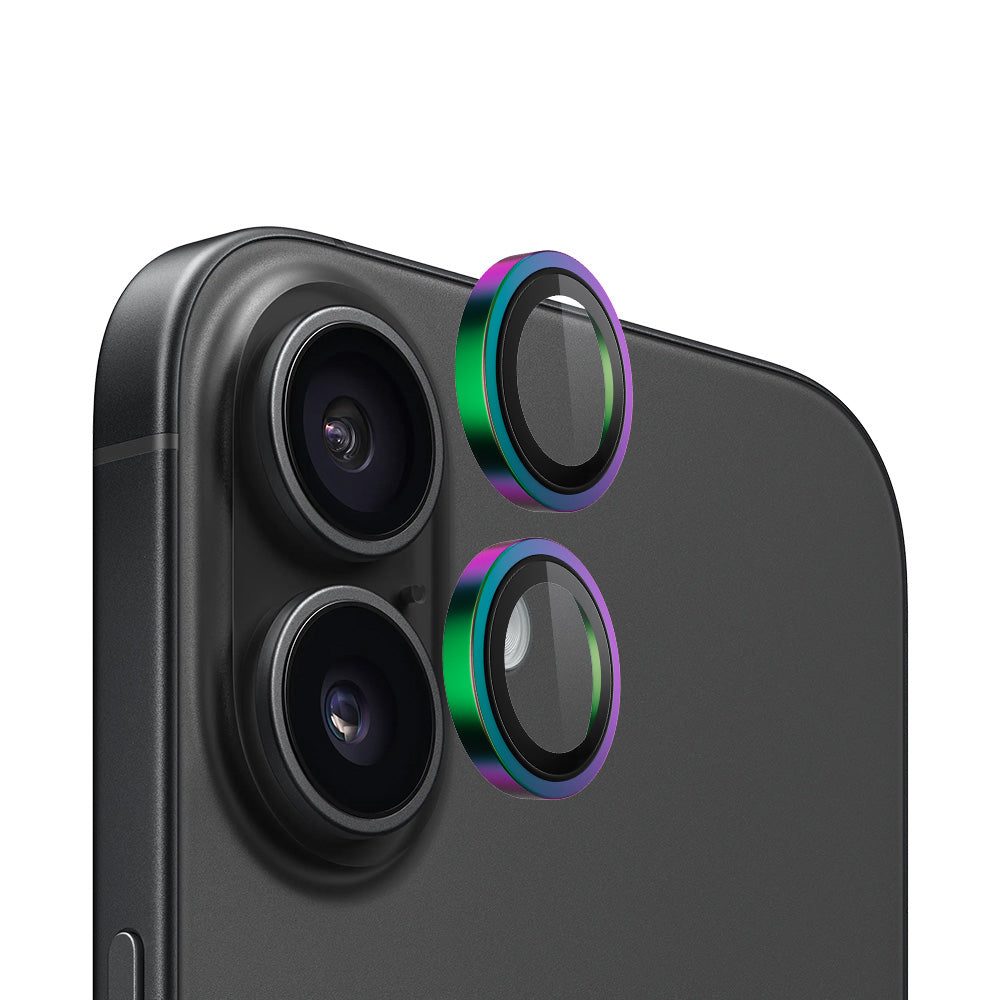 Protector de cámara trasera Blueo Metal Frame para Apple iPhone 16 Plus / 16, vidrio templado, multicolor
