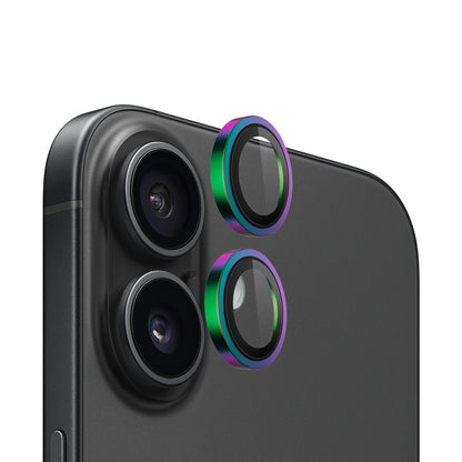 Protector de cámara trasera Blueo Metal Frame para Apple iPhone 16 Plus / 16, vidrio templado, multicolor