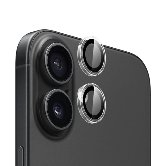 Protector de cámara trasera Blueo Metal Frame para Apple iPhone 16 Plus / 16, vidrio templado, transparente
