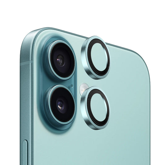 Protector de cámara trasera Blueo Metal Frame para Apple iPhone 16 Plus / 16, vidrio templado, verde