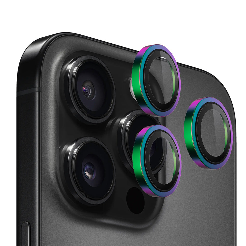 Protector de cámara trasera Blueo Metal Frame para Apple iPhone 16 Pro Max / 16 Pro, vidrio templado, multicolor