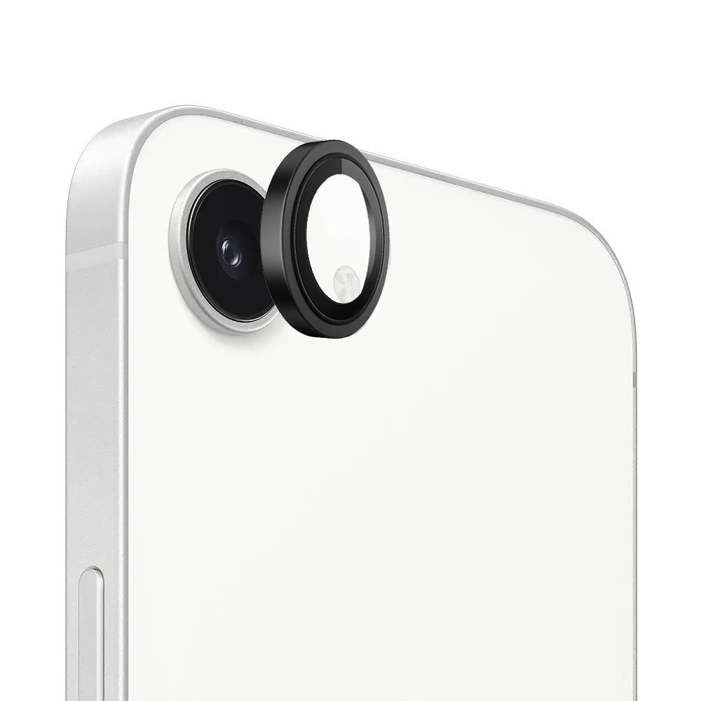 Protector de cámara trasera Blueo Metal Frame para Apple iPhone 17e / 16e, vidrio templado, negro
