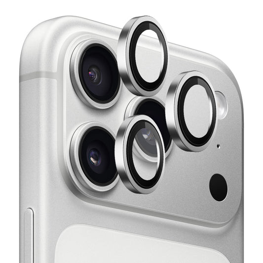 Folie de protección Cámara Trasera Blueo Metal Frame para Apple iPhone 17 Pro Max / 17 Pro, Cristal Templado, Plateada