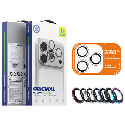 Protector de cámara trasera Blueo con marco metálico para Apple iPhone 18 Pro / 18 Pro Max, vidrio templado, negro