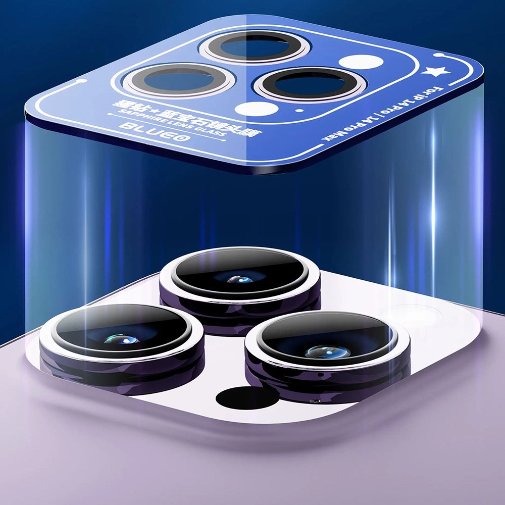 Protector de cámara trasera Blueo Sapphire Crystal para Apple iPhone 14 Pro Max / 14 Pro, vidrio templado, multicolor
