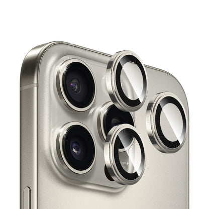Protector de cámara trasera Blueo Sapphire Crystal para Apple iPhone 16 Pro Max / 16 Pro, vidrio templado, gris metálico