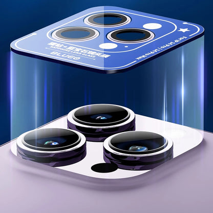 Protector de cámara trasera Blueo Sapphire Crystal para Apple iPhone 16 Pro Max / 16 Pro, vidrio templado, gris metálico