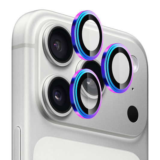 Funda protectora de cámara trasera Blueo Sapphire Crystal para Apple iPhone 17 Pro Max / 17 Pro, Cristal Templado, Multicolor