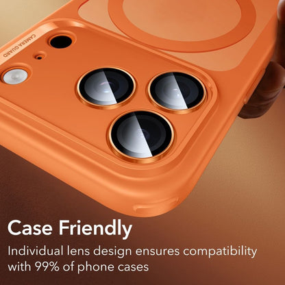 Funda protectora para cámara trasera ESR Armorite para Apple iPhone 14 Pro, Cristal Templado, Naranja