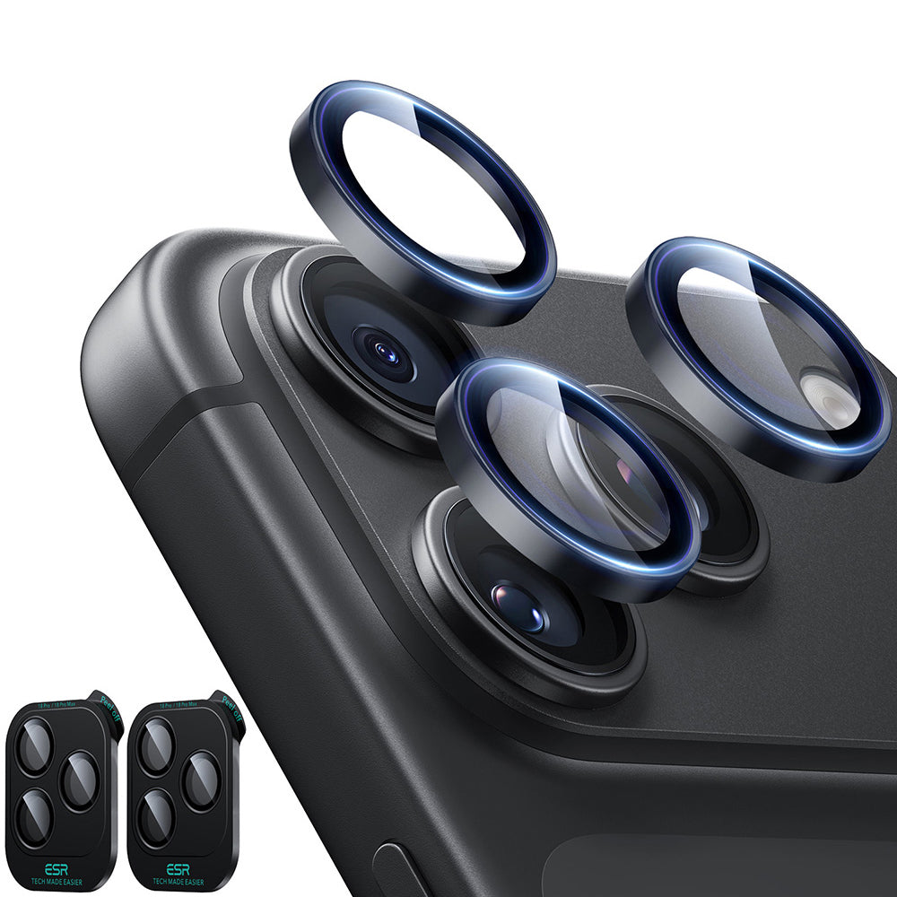 Protector de cámara trasera ESR Armorite para Apple iPhone 18 Pro / 18 Pro max, vidrio templado, juego de 2 piezas, negro