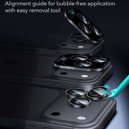 Protector de cámara trasera ESR Armorite para Apple iPhone 18 Pro / 18 Pro max, vidrio templado, juego de 2 piezas, negro