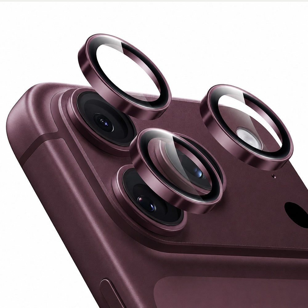 Protector de pantalla para cámara trasera ESR Armorite para Apple iPhone 18 Pro / 18 Pro Max, vidrio templado, burdeos oscuro