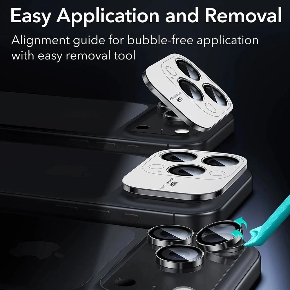 Protector de pantalla para cámara trasera ESR Armorite para Apple iPhone 18 Pro / 18 Pro Max, vidrio templado, burdeos oscuro