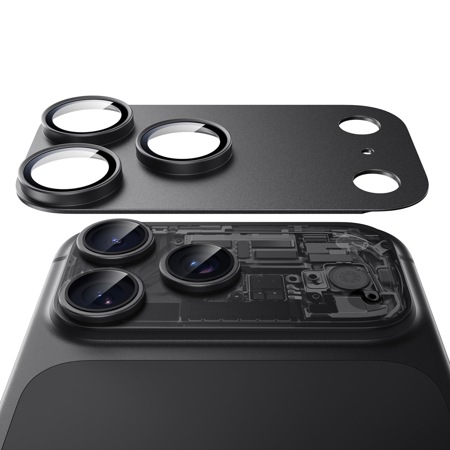 Protector de pantalla para cámara trasera ESR Armorite Pro para Apple iPhone 18 Pro Max, vidrio templado, negro