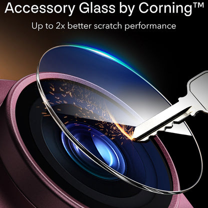 Protector de pantalla para cámara trasera ESR Armorite Pro para Apple iPhone 18 Pro Max, vidrio templado, burdeos oscuro