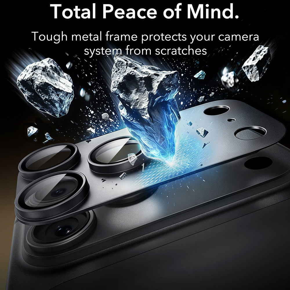 Protector de pantalla para cámara trasera ESR Armorite Pro para Apple iPhone 18 Pro, vidrio templado, negro
