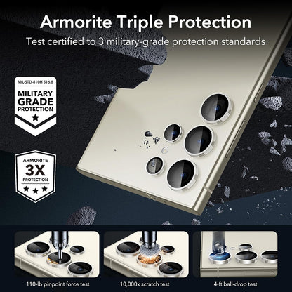 Protector de pantalla para cámara trasera ESR para Samsung Galaxy S24 Ultra S928, vidrio templado, juego de 2 piezas, transparente
