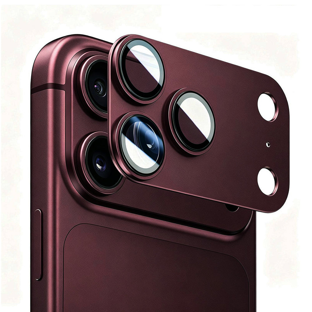 Protector de cámara trasera Lito Crown Halo AR + AF para Apple iPhone 18 Pro Max, vidrio templado, burdeos