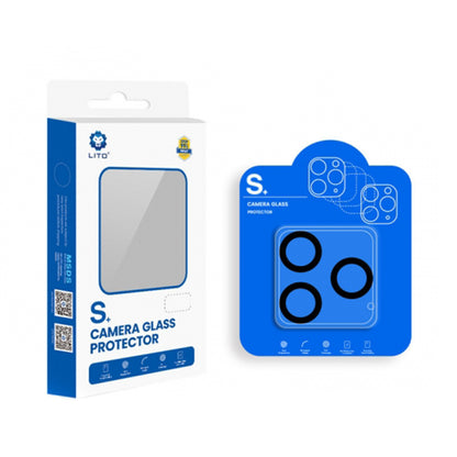 Protector de cámara trasera Lito S+ para Apple iPhone 14 Pro Max / 14 Pro, vidrio templado, negro