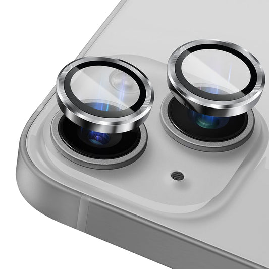Protector de pantalla para cámara trasera Lito S+ para Apple iPhone 14, vidrio templado, plateado