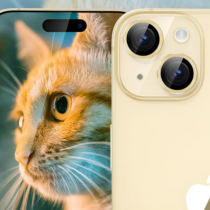 Protector de pantalla para cámara trasera Lito S+ para Apple iPhone 14, vidrio templado, amarillo