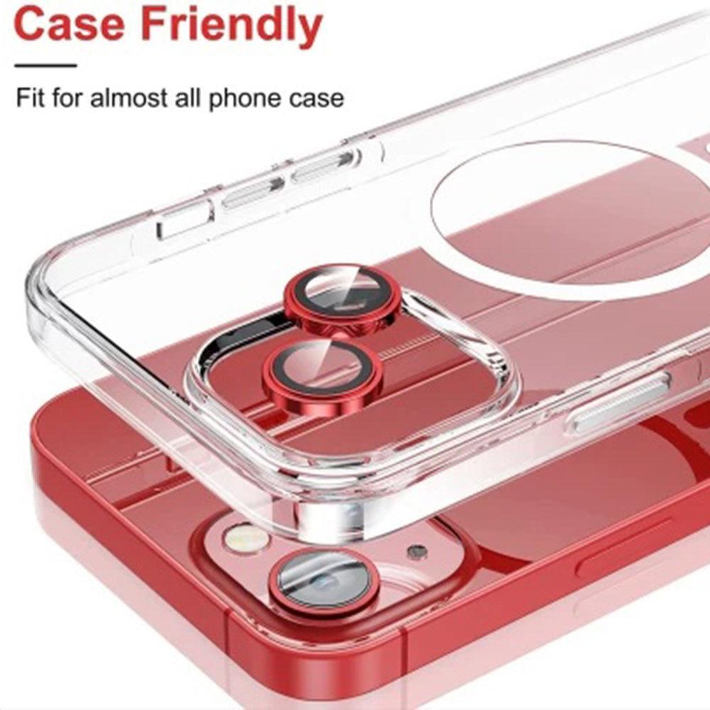 Protector de pantalla para cámara trasera Lito S+ para Apple iPhone 14, vidrio templado, rojo