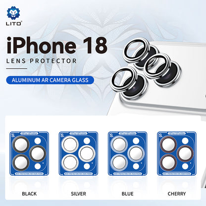 Protector de pantalla para cámara trasera Lito S+ para Apple iPhone 18 Pro / 18 Pro Max, vidrio templado, burdeos