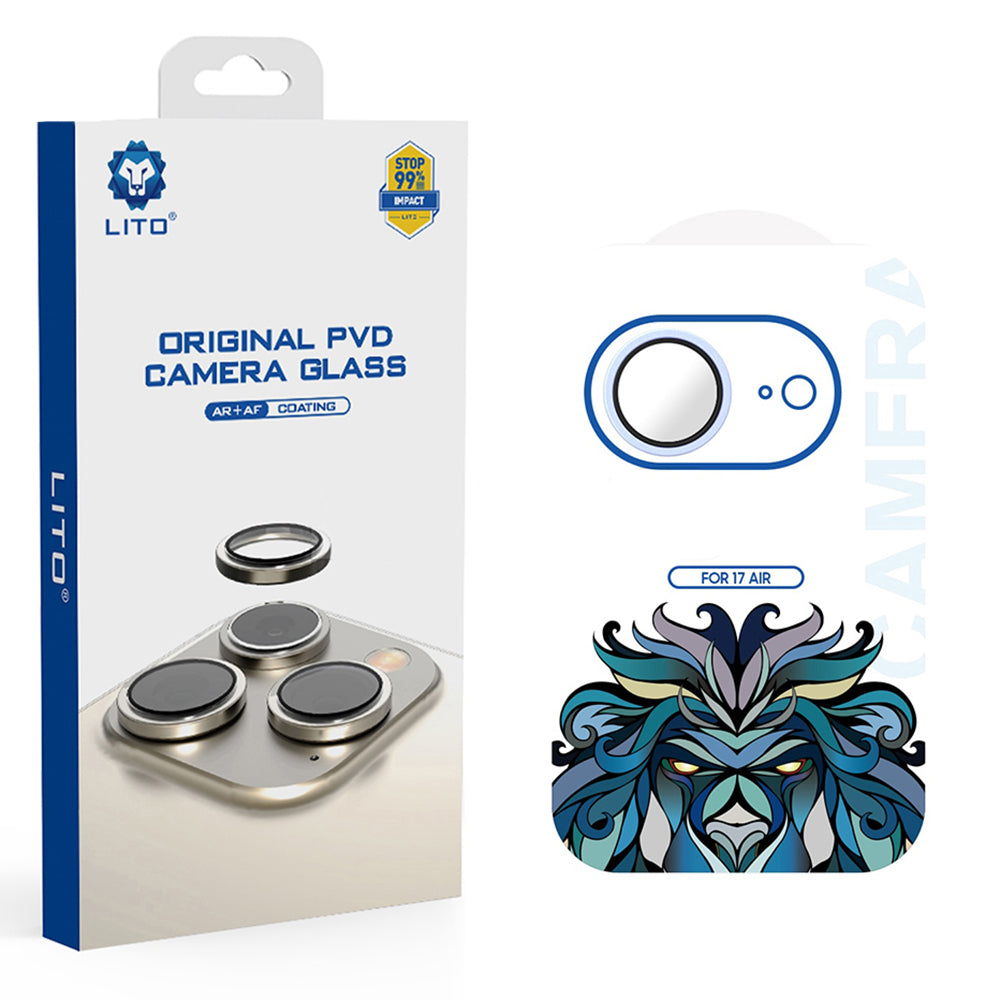 Protector de cámara trasera Lito Titanium AR para Apple iPhone 17 Air, Cristal Templado, Azul