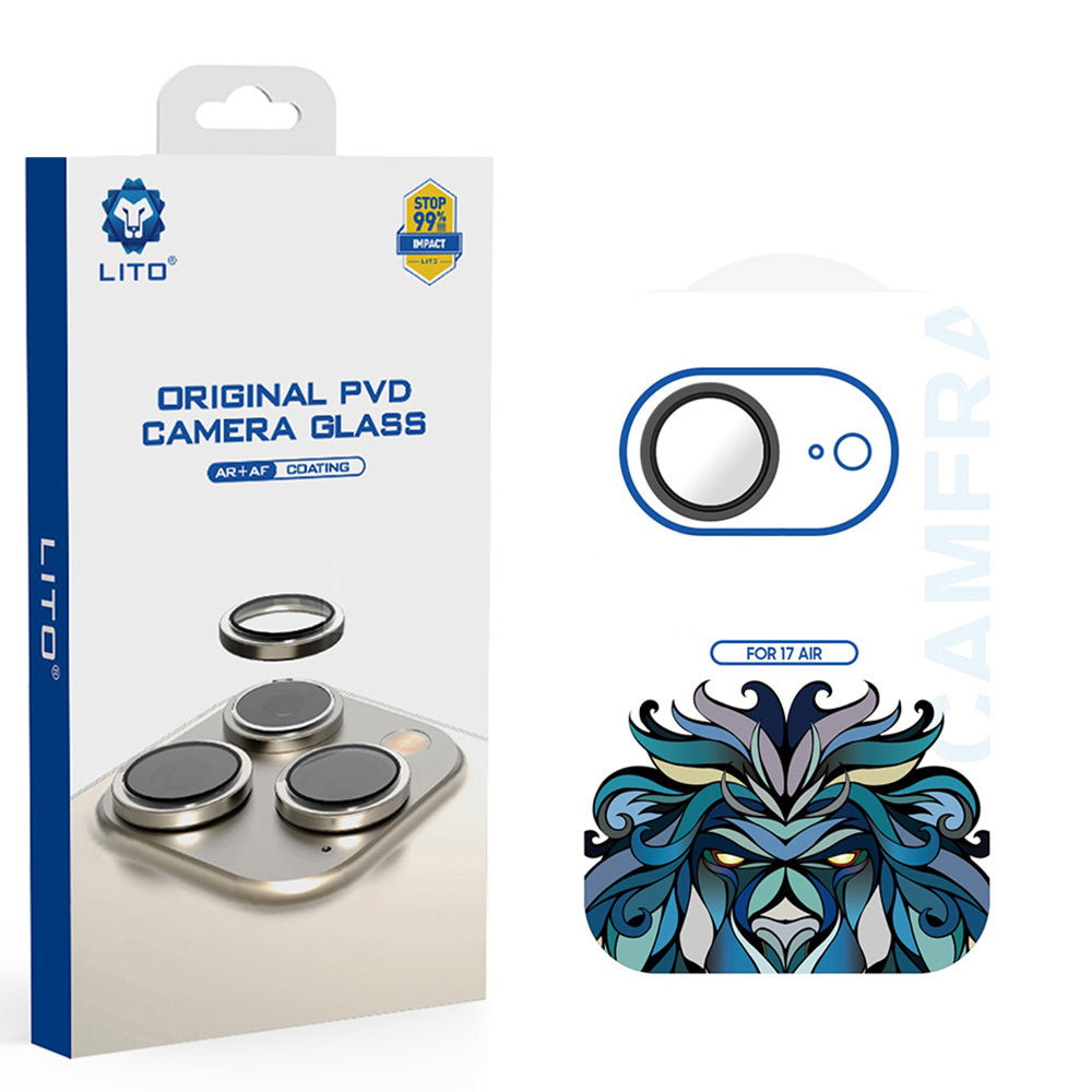 Película protectora de cámara trasera Lito Titanium AR para Apple iPhone 17 Air, Cristal Templado, Negra