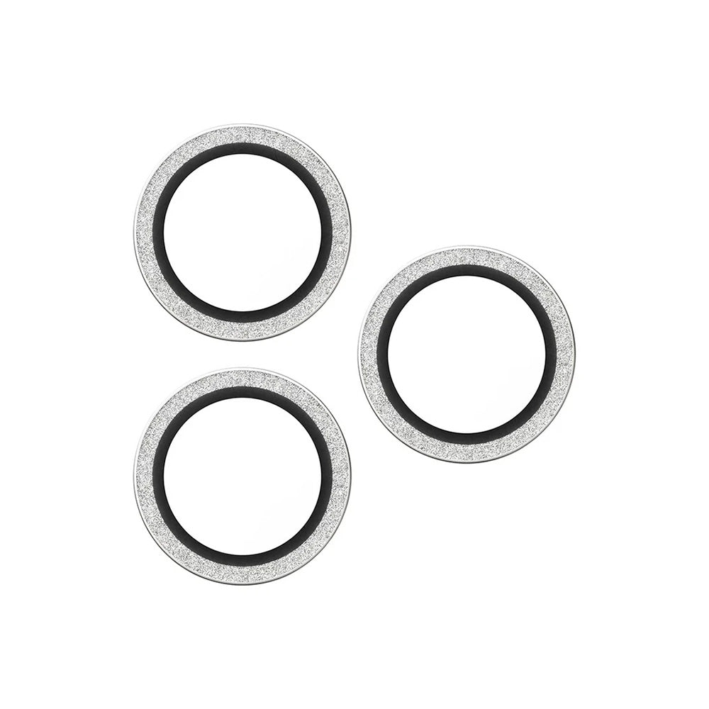 Folie de protección para la Cámara Trasera PanzerGlass Hoops Glitter para Apple iPhone 17 Pro Max / 17 Pro / 16 Pro Max / 16 Pro, Cristal Templado, Plateado.
