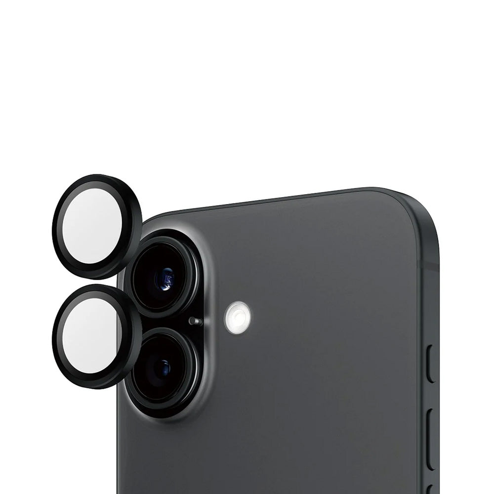 Folie de protección para la Cámara Trasera PanzerGlass Hoops para Apple iPhone 16 Plus / 16, Cristal Templado, Negro