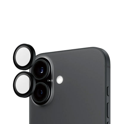 Folie de protección para la Cámara Trasera PanzerGlass Hoops para Apple iPhone 16 Plus / 16, Cristal Templado, Negro