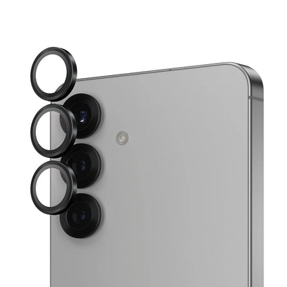 Protector de cámara trasera PanzerGlass Hoops para Samsung Galaxy S25 S931, Cristal Templado, Negro.