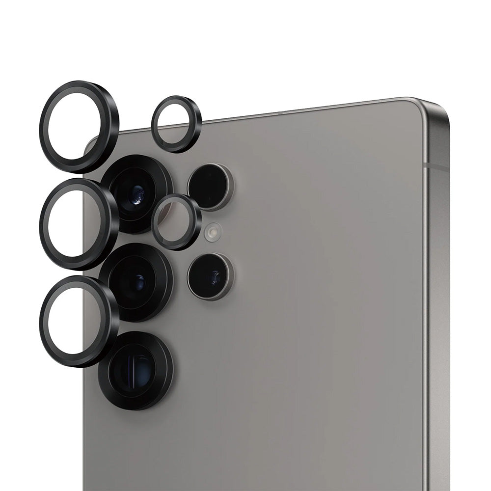 Folie de protección Cámara Trasera PanzerGlass Hoops para Samsung Galaxy S25 Ultra S938, Cristal Templado, Negra