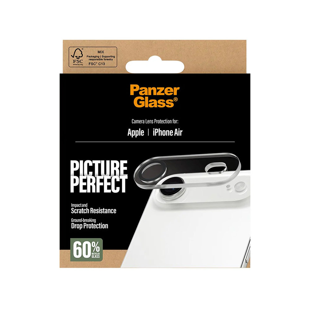 Protector de cámara trasera PanzerGlass PicturePerfect para Apple iPhone 17 Air, Cristal Templado, Transparente.