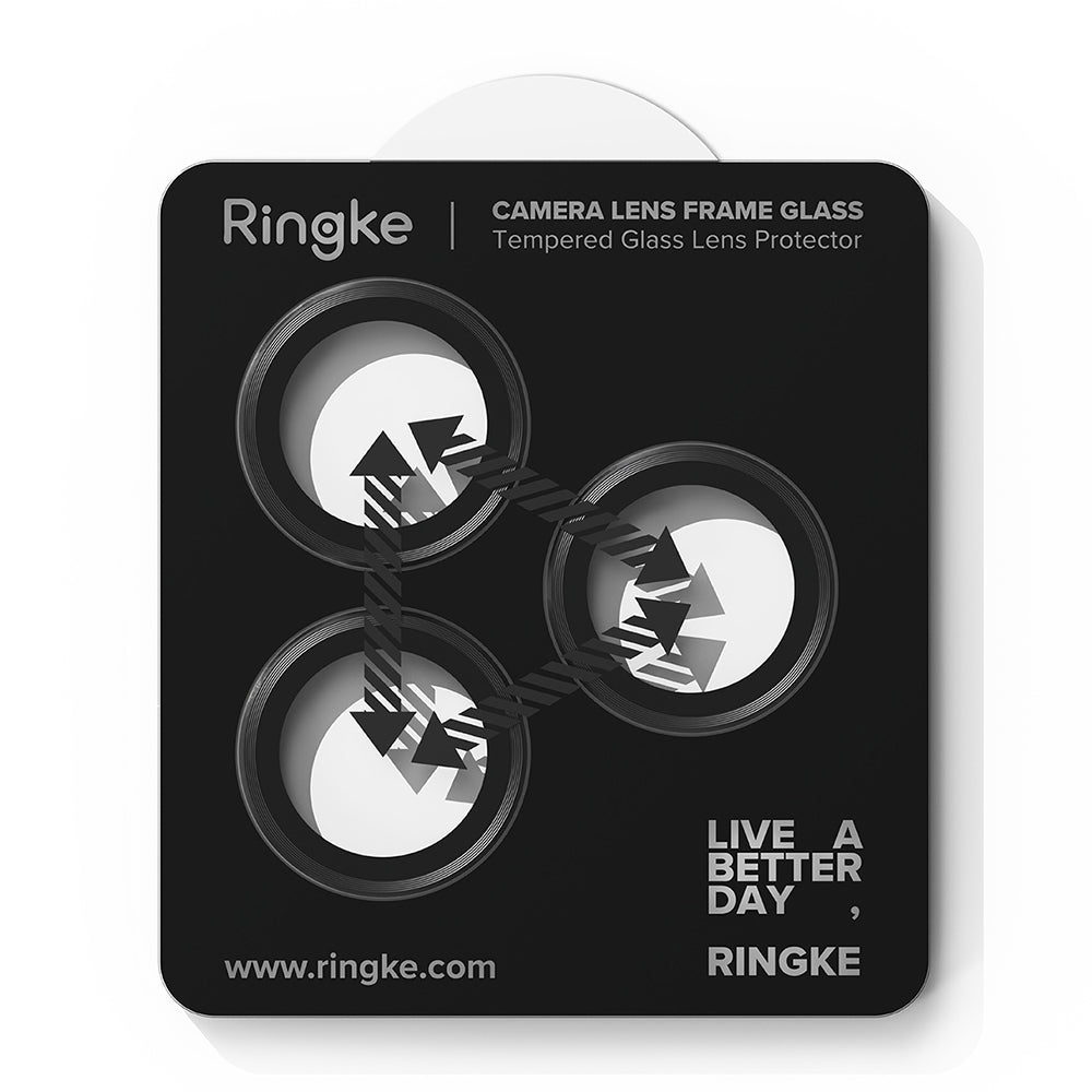 Protector de cámara trasera Ringke para Apple iPhone 17 Pro Max / 17 Pro, Cristal Templado, Negro