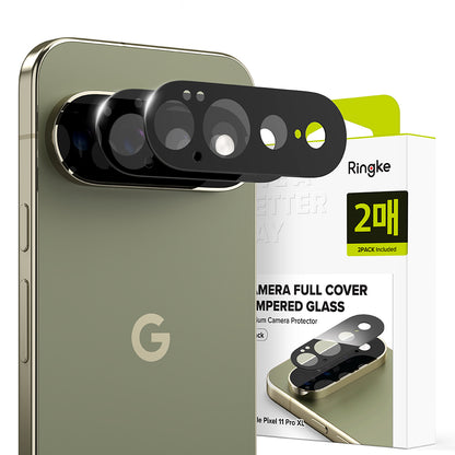 Protector de pantalla para cámara trasera Ringke para Google Pixel 11 Pro XL, vidrio templado, juego de 2 piezas, negro