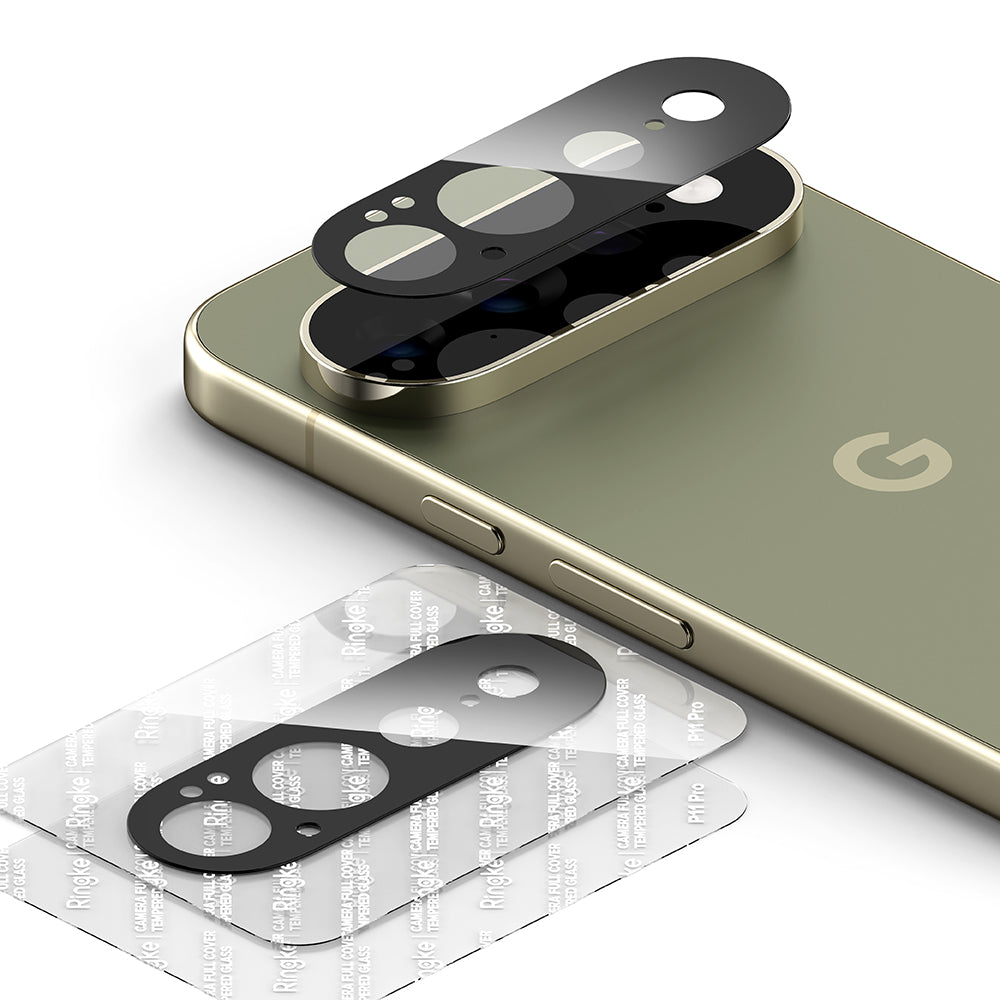 Protector de pantalla para cámara trasera Ringke para Google Pixel 11 Pro XL, vidrio templado, juego de 2 piezas, negro