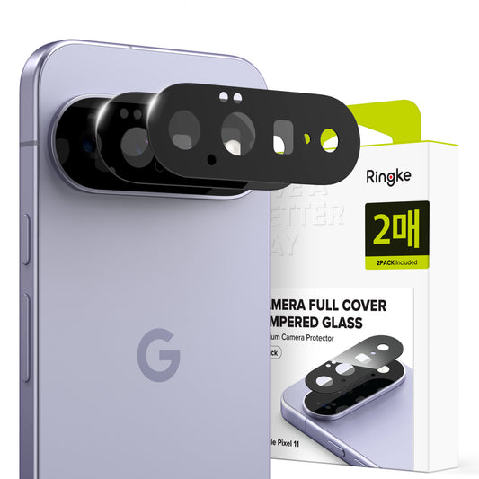 Protector de pantalla para cámara trasera Ringke para Google Pixel 11, vidrio templado, juego de 2 piezas, negro