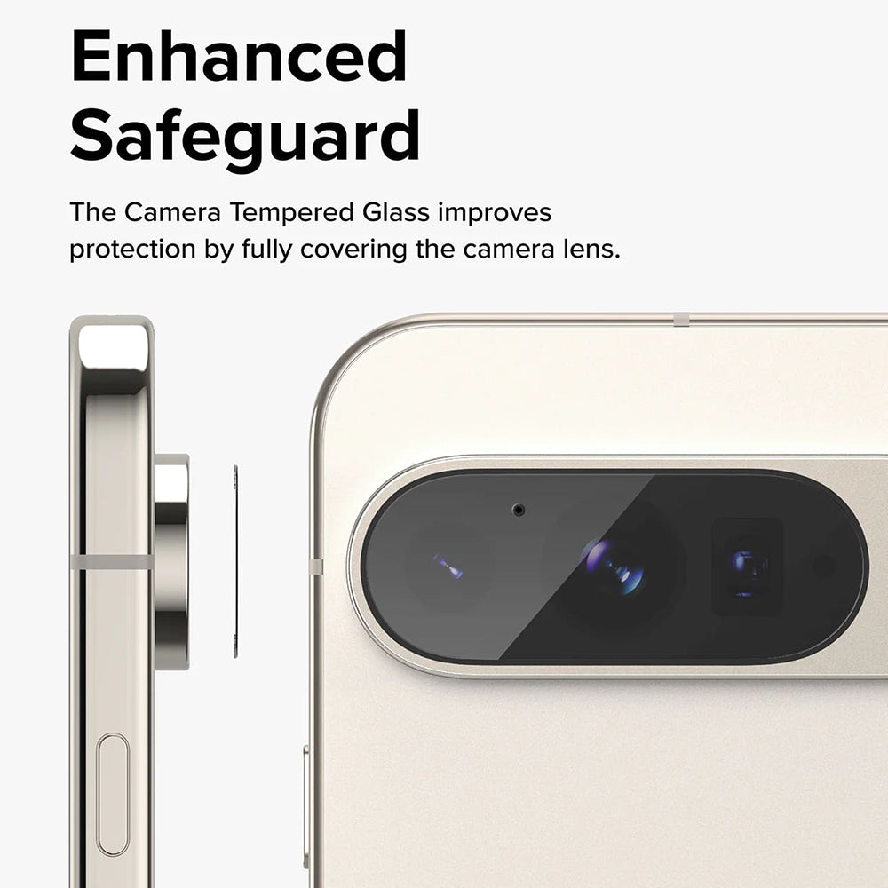 Protector de pantalla para cámara trasera Ringke para Google Pixel 9 Pro, vidrio templado, juego de 3 piezas, transparente