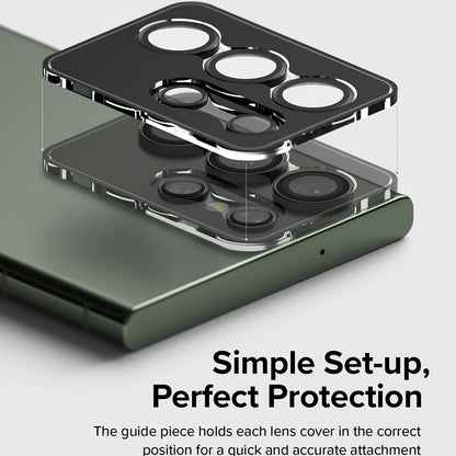 Protector de cámara trasera Ringke para Samsung Galaxy S23 Ultra S918, Cristal Templado, Negro