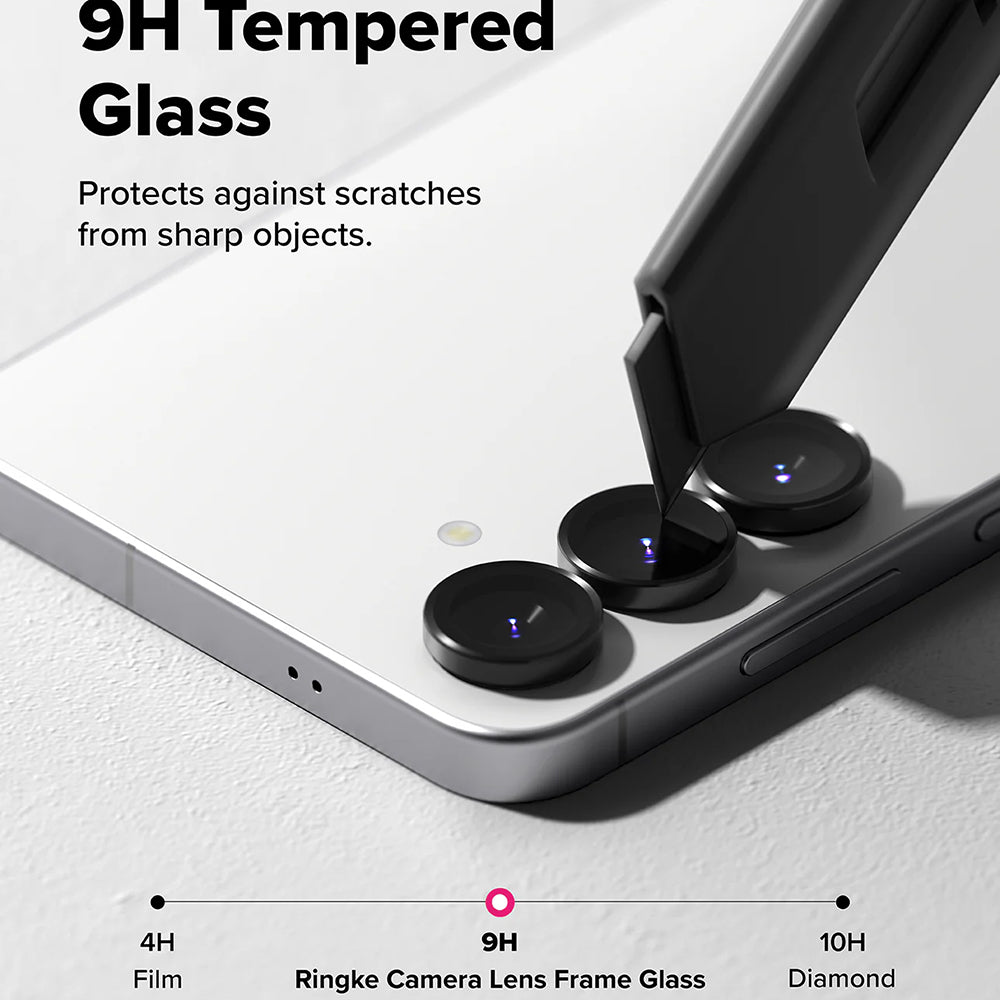Protector de pantalla para cámara trasera Ringke para Samsung Galaxy S25 FE, vidrio templado, juego de 2 piezas, negro