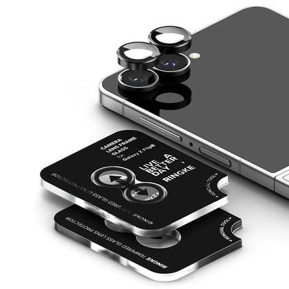 Protector de cámara trasera Ringke para Samsung Galaxy Z Flip8 F776, vidrio templado, juego de 2 piezas, negro