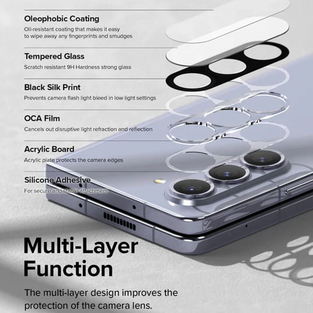 Protector de pantalla para cámara trasera Ringke para Samsung Galaxy Z Fold5 F946, vidrio templado, juego de 2 piezas, transparente